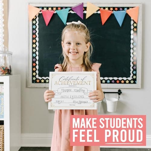 Certificate of Achievement Awards -25 Bulk Award Certificates for Students & Employee of the Month, Premium Real Gold Foil Certificate Paper, Superlative Academic Excellence Certificates of Completion - Thumbnail 3