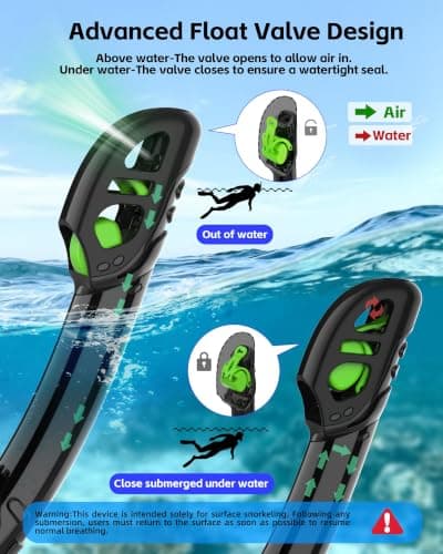 Freela Adult Dry Snorkel Set Scuba Diving Mask with Nose Cover for Men Women Youth, Safety Tempered Glass 180° Wide View, Anti Fog No Leak Mirrored Orange Len Snorkeling Gear for Swimming, Diving - Thumbnail 5