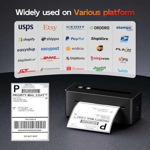 TATTMUSE Bluetooth Thermal Label Printer, 4X6 Shipping Label Printer for Small Business, Thermal Printer Sticker Printer Compatible with Phone, iOS, Android, Windows, Mac, Amazon, Shopify - Thumbnail 6