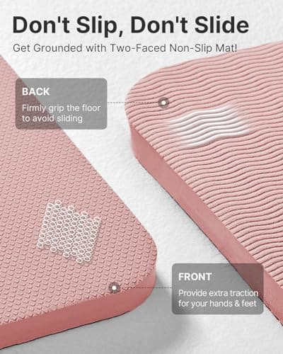 YOTTOY Yoga Mat，Extra Thick Yoga Mat (1/2inch),Professional TPE Exercise Mat,Non-Slip Workout Mat for Yoga, Pilates, Fitness, Barefoot Workouts, Home Gym Studio with Strap - Thumbnail 4