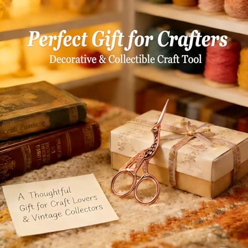 2 PCS Rose Gold Stork Embroidery Scissors with Leather Covers, 4.5 Inch & 3.7 Inch Stainless Steel Small Sewing Scissiors, For Precision Cutting DIY Craft Cross Stitch Tailoring Floral Trimming - Thumbnail 6