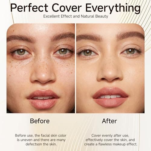 Blanc Cover Cream Stick V - Color Changing Foundation Stick with Volufiline - Medium to Concealer Base Makeup, 2-in-1 Dual-Ended with Built in Brush, Portable for Daily Use (Natural) - Thumbnail 3