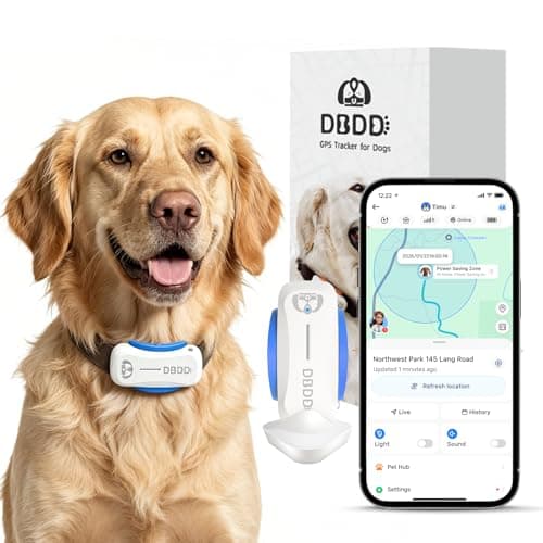 DBDD Dog GPS Tracker, AI Tracker Collar with Virtual Fence & Health Monitoring - Real Time Location Tracker for Escape Artists, Electronic Fence Collar for Medium to Large Dogs, iOS and Android