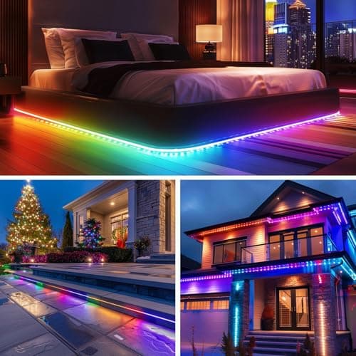 LairtPOW Solar Rope Lights 98FT Waterproof 300LEDs, Rechargeable Solar String Light with Remote Control,Outdoor Palm Tree Holiday Lights for Pathway Pool Patio Party Garden Yard Balcony (Multi Color) - Thumbnail 4