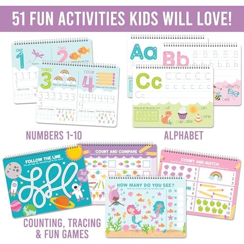 Hadley Designs Preschool Learning Activities - Dry Erase Letter Tracing for Kids Ages 3-5, Preschool Workbooks Age 3-4, Dry Erase Writing Practice for Kids Age 3-5, ABC Tracing Books for Kids Ages 3-5 - Thumbnail 3