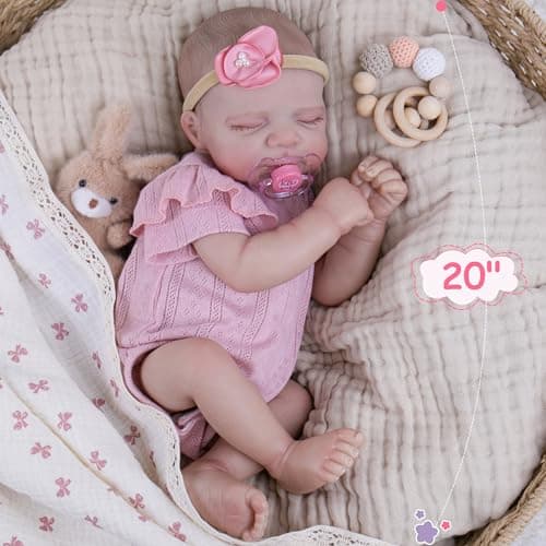 Milidool Realistic Reborn Baby Dolls - 20Inch Soft Vinyl Lifelike Newborn Baby Dolls Poseable Real Life Baby Girls Dolls with Accessories Toy Gifts for Kids Age 3 + Girls, Collection - Thumbnail 6