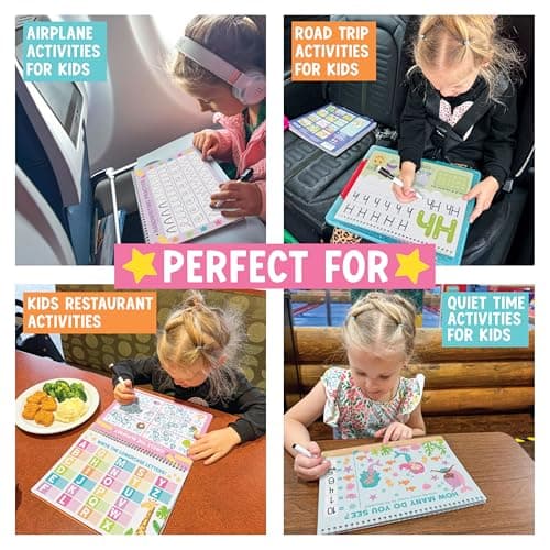 Hadley Designs Preschool Learning Activities - Dry Erase Letter Tracing for Kids Ages 3-5, Preschool Workbooks Age 3-4, Dry Erase Writing Practice for Kids Age 3-5, ABC Tracing Books for Kids Ages 3-5 - Thumbnail 5