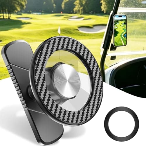 Xitalia Magnetic Golf Cart Phone Holder for MagSafe iPhone, 360° Rotation Alloy Mount, Hands-Free Golf Cart Phone Stand, Golf Accessories Gifts for Men Dad Husband, Birthday & Holiday Golf Gadgets - Image 1