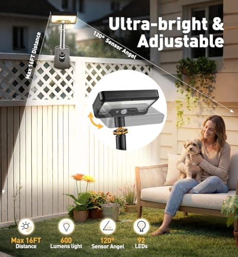 2 Pack Clip On Solar Lights Outdoor with Octopus Tripod, 3 Color Temps & Remote Control, Motion Sensor Fence Lights Solar Powered, IP65 Waterproof Security Light for Outside, Deck, Gutter, Camping - Thumbnail 6