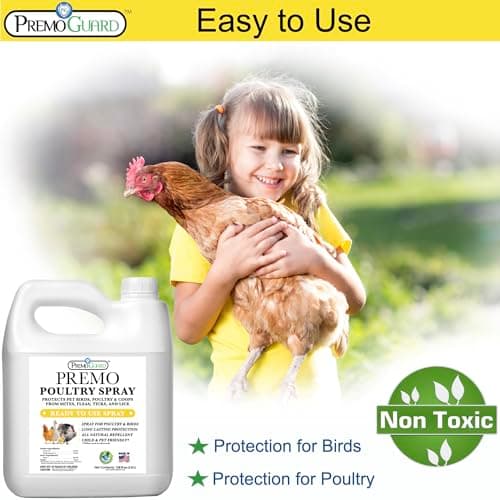 Premo Guard Poultry Spray - 128 oz - Kill Scaly Leg, Mites, Fleas, Lice, & Other Pest on Chickens and in Coops - Natural Plant Based Oils for Control, & Prevention - Family Safe with No Egg Withdrawl - Thumbnail 6