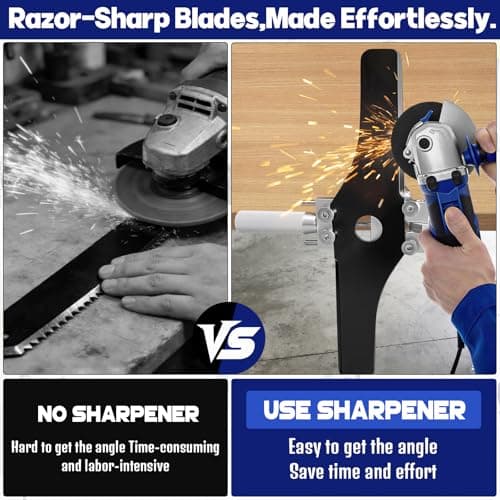 WEWEAL Lawn Mower Blade Sharpener and Balancer, 15°-45° Adjustable Lawnmower Blade Sharpening Tool for Right & Left Hand Blades, Blade Sharpener Kit - Thumbnail 3