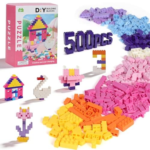Lekebaby 500PCS Classic Building Bricks Kit - Girls Gift Basic Brick Set for Kids Creative Play, Basic Bulk Building Blocks Compatible with All Major Brands, Educational Toy for 6 Years Old and Up