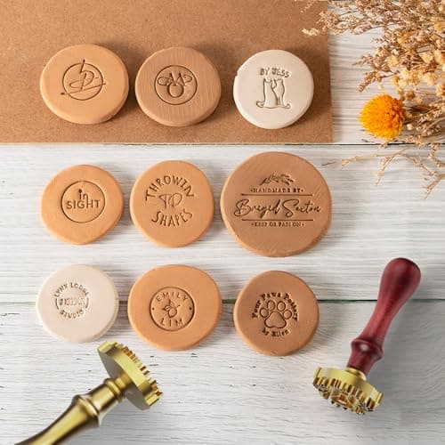 Personalized Pottery Stamp for Clay, Custom Pottery Stamps for Clay, Personalized Clay Stamp,40 Styles,4 Sizes, HandCrafter Potters Lovers Gift(1.5Inch) - Thumbnail 6