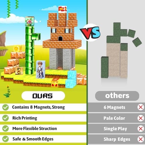 Magnetic Blocks - Magnetic Cubes Building Blocks, STEM Sensory Toys for Boys Girls Age 3 4 5 6 7 8 9 10, Birthday Gifts for Kids - Thumbnail 4