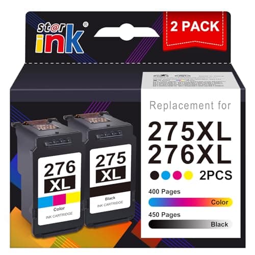 Starink 275XL 276XL Ink Cartridges Replacement for Canon Ink 275 and 276 PG-275 CL-276 PG-275XL CL-276XL Compatible for Canon PIXMA TR4720 TS3722 TR4700 TR4722 TS3522 TS3720 TS3700 TR4720 Printer Ink - Image 1