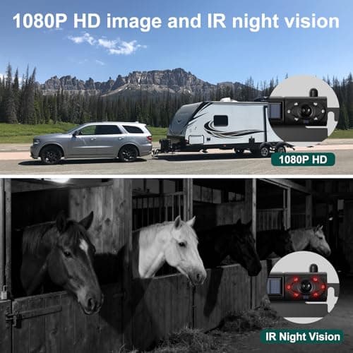 Rvsisytm 1080P Solar Wireless Backup Camera with 5in Monitor, 5000mAh Rechargeable Battery and Solar Panel, IP69K Waterproof, IR Night Vision, Support 2 Cameras, for Car, RV, Trailer, Camper (0092) - Thumbnail 6