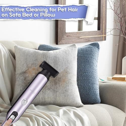 Handheld Vacuum Cordless, Car Vacuum Cleaner 18KPa High-Power Suction, Portable Hand Vac with Washable HEPA, LED Light,Storage Dock, Dust Buster for Office Home Desk, Pet Brush for Pet Hair,Rose Gold - Thumbnail 4