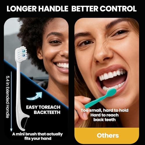 Pinkart Mini Disposable Toothbrushes with Toothpaste, Pre-Pasted Travel Toothbrush with 2 Mint Beads, Individually Wrapped Single-Use Toothbrush for On-the-Go & Travel (48 Count) - Thumbnail 6