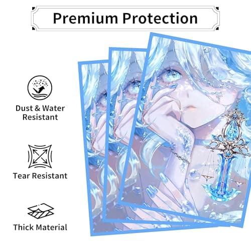 MTG Card Sleeves, Ultra Clear Front & Matte Finish Back, 100 Count Standard Size Matte Art Sleeve for Magic The Gathering (Ice) - Thumbnail 4