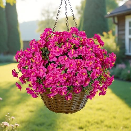 Lnoicy 16 Bundles Realistic Artificial Camellia Flowers for Outdoor, UV Resistant Faux Lifelike Fake Flowers for Home Decor, Wedding, Centerpiece（Magenta） - Thumbnail 6