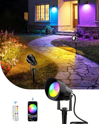 CORESLUX Smart RGBW Spot Lights Outdoor, Color Changing Warm White Landscape Lights with APP and Remote Control, Spotlight Waterproof for Garden Yard Patio Landscape, 1 Pack - Image 1