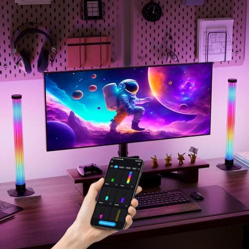 MIHEAL 360° RGB Light Bars LED TV Backlight with DIY Music Sync Modes Smart Bluetooth Control, 8 Scene Modes Color Light Bar for Room Decoration, Gaming, PC, TV … - Thumbnail 5