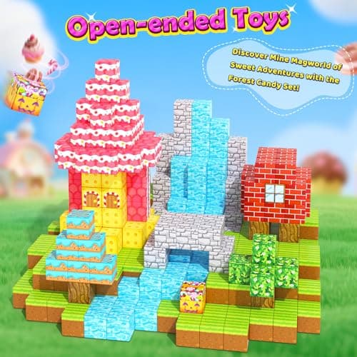 200PCS Magnetic Blocks - Magnetic Building Blocks for Girls Age 3+, Build Mine Magnet Craft Cubes for Toddlers, STEM Sensory Toys for Princess, Kids Christmas Birthday Gift - Thumbnail 2