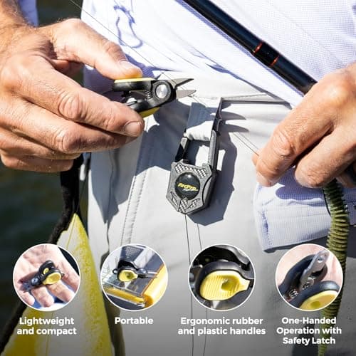ARCPRO Titanium-Coated Fishing Line Cutter Saltwater Set, Fishing Scissors for Braided Line with Retractable Zinger & Thick Microfiber Towel, One-Hand Operation Anti-Rust Compact Braid Scissors - Thumbnail 6