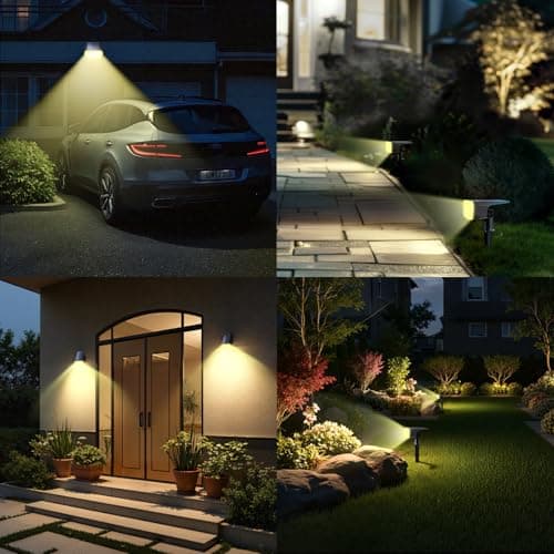 TECKNET Spot Lights Outdoor with 59 LED, 4 Pack Solar Lights Outdoor Waterproof IP65, Auto On/Off Solar Spot Lights, 3 Lighting Modes Solar Powered Garden, 2-in-1 Solars Landscape Light (Warm White) - Thumbnail 6