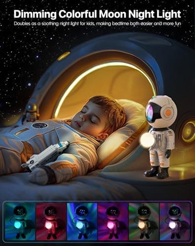 Rossetta Astronaut Galaxy Projector, Star Projector for Bedroom, LED Night Light for Kids Room with Timer and Remote, Room Decor Aesthetic, Party, Gifts for Kids, Adults, Birthday, Valentines Day - Thumbnail 3
