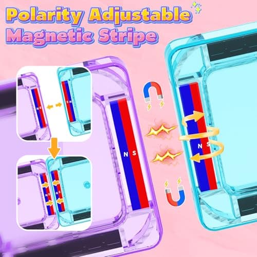 ORZbb Mini Magnetic Tiles Toddler Travel Essentials Set with Case, Magnetic Blocks Building Montessori Educational Learning Sensory Preschool Toys for 3+ Year Old Boys Girls Birthday Gifts - Thumbnail 4