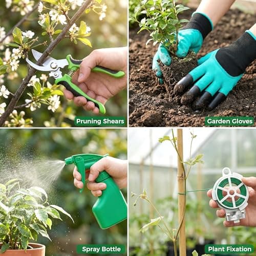 Gardening Tools 10-Piece, Heavy Duty Garden Tool Set with Fashion and Durable Garden Tools Organizer Handbag, Rust-Proof Gardening Hand Tools Weeding Kit, Ideal Gardening Gifts for Women - Thumbnail 6