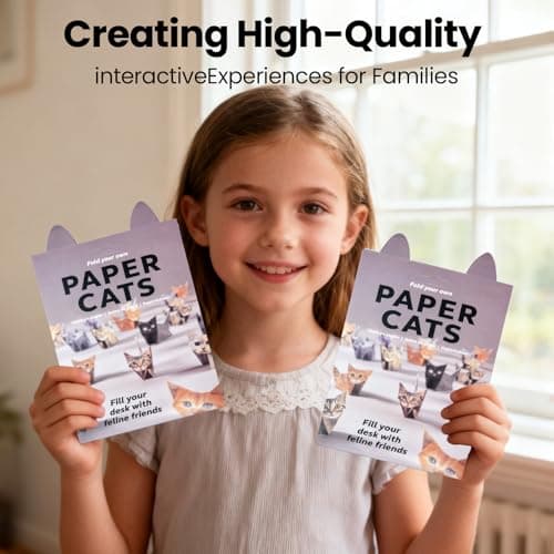 Origami cats - 50 Sheets Paper Cats Origami kit- DIY Cat Origami Paper foldable 3D Cute Cats Figures for Kids Ages 8-12, Creative Crafts for Adults - Fun Desk Decor & Gift for Cat Lovers - Thumbnail 5