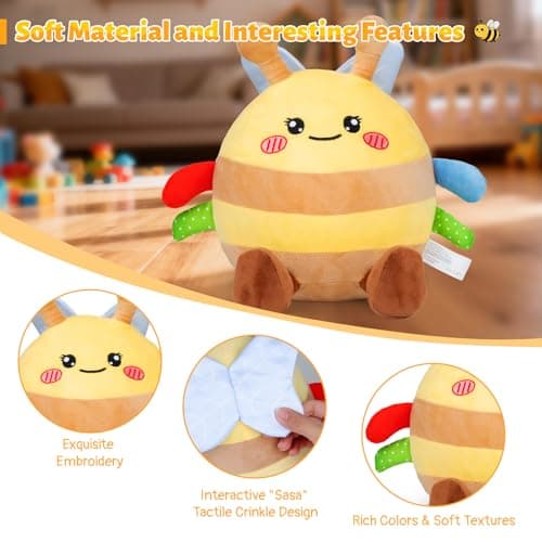 HonicWang Baby Toys 6-12 18 Months, Musical Crawling Baby Plush Toys for 3-18, Singing Recording Repeats What You Say, Tummy Time Infants Toys for Toddler 1 2 3 Year Old Boy Girl Birthday Gift Easter - Thumbnail 6
