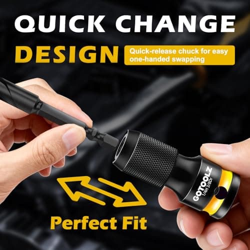 Quick Release Impact Bit Holder, 1/2" 3/8" 1/4" Square Drive Female to 1/4 Inch Hex Adapter, Impact to 1/4 Hex Converter, Socket Adapters for Rapid Attach and Release (HC-3P) - Thumbnail 5