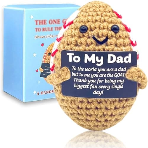 Kenoerd Dad Gifts from Son and Daughter-Emotional Support Football for Dad,Crochet Positive Potato Footballs,Unique Fathers Day Birthday Gifts Husband, Funny Football Decor Office Desk Accessories