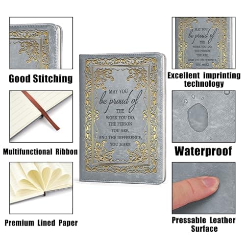 LBWCER Thank You gift May you be proud of the work you do, for Volunteer Staff Coach Nurse Teacher Social Worker Notebook Gift Travel Journal (May gray) - Thumbnail 4