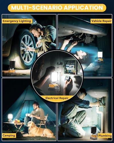 LED Work Light Compatible with DeWALT 20V Battery, 112W 11200LM,Tool Only - Thumbnail 5