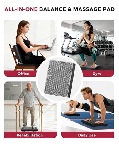 HAPBEAR Exercise Balance Pad - 15"x12" Non-Slip Textured Foam Balance Pad with 2-in-1 Stability & Massage - 2.2" Thick TPE Layer with Soft Cushioning + EVA Massage Layer for Physical Therapy, Core Training & Massage - Thumbnail 6