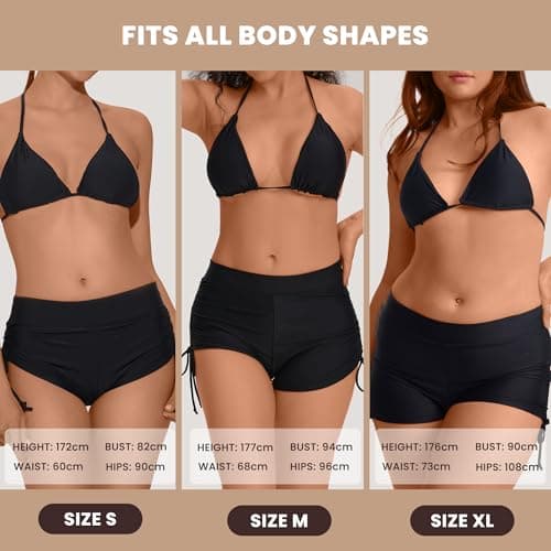 La LiVita Leakproof Menstrual Period Swimwear Tummy Control Drawstring Period Boxers Incontinence Waterproof Swim Shorts for Women Girls Teens Black L - Thumbnail 4