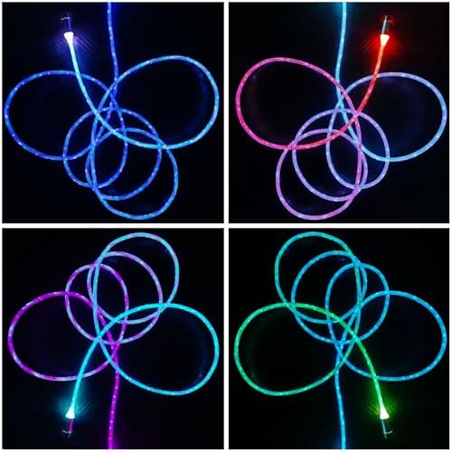 ULIKTO 6.6ft/2m Type C Cable Nylon Braid Led Light Up Charger Cord 66W 5A QC3.0 Visible RGB Color Changing USB A to USB C Fast Charger Data Sync Cord for Samsung Galaxy S21/S20 S10/S9/Note 20/10/9/8 - Thumbnail 6