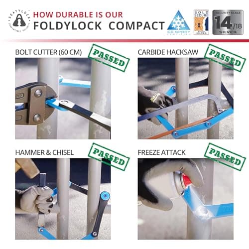 Seatylock FoldyLock Compact Folding Bike Lock - Award Winning Patented Lightweight High Security Bicycle Lock - Heavy Duty Anti Theft Smart Secure Guard with Keys & Case for Bikes or Scooters - Thumbnail 4