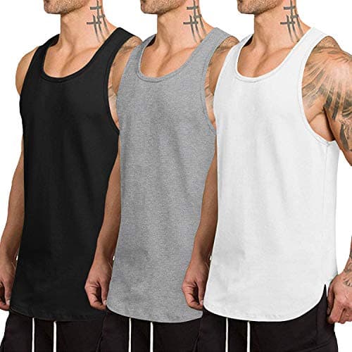 COOFANDY Men's 3 Pack Quick Dry Workout Tank Top Gym Muscle Tee Fitness Bodybuilding Sleeveless T Shirt - Image 1