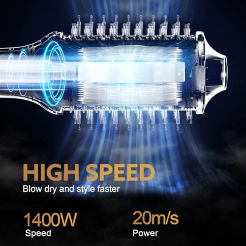 Blow Dryer Brush Hair Dryer | One-Step Hot Air Brush with Oval Volumizer High-Speed Hair Styler with Negative Ions for Drying & Smoothing & Volumizing for All Hair Types 110000 RPM - Thumbnail 6