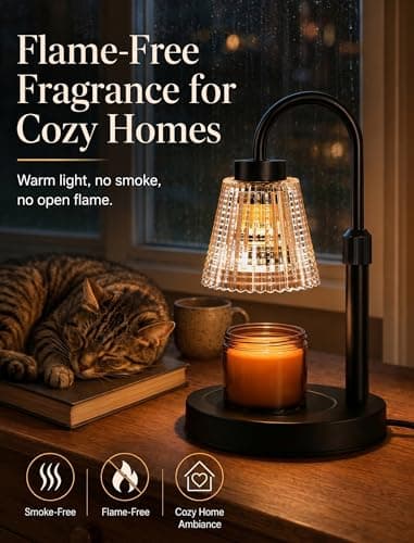 Girece Candle Warmer Lamp with Timer and Dimmer, Adjustable Height Electric Candle Warmer for Jar Candles, 2 Bulbs, Modern Home Decor Birthday Gifts for Women, Housewarming Gifts New Home - Thumbnail 2