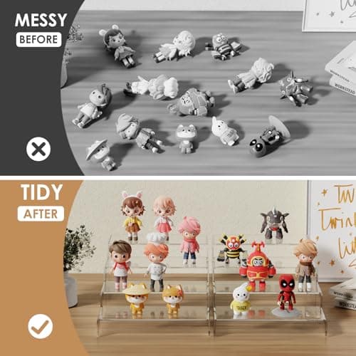Anglelife 16 pcs 2 Set Acrylic Risers for Display Clear Acrylic Riser Display Stands Acrylic Display Risers for Show Funko Pop Figures, Cupcake, Jewelry, Toys, Perfume and More - Thumbnail 3