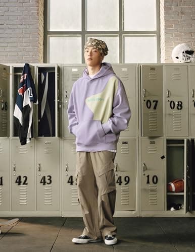 Aelfric Eden Star Graphic Hoodies Purple Print Hoodie Unisex Oversized Hooded Sweatshirt Long Sleeve Pocket Pullover - Thumbnail 2