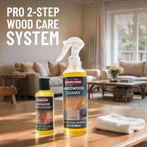 YYSTEBS Furniture Polish Kit: Wood Cleaner Spray & Nourishing Care Oil – For Floors, Kitchen Tables, Desks & All Home Wood Furniture (300ml+120g) - Thumbnail 4