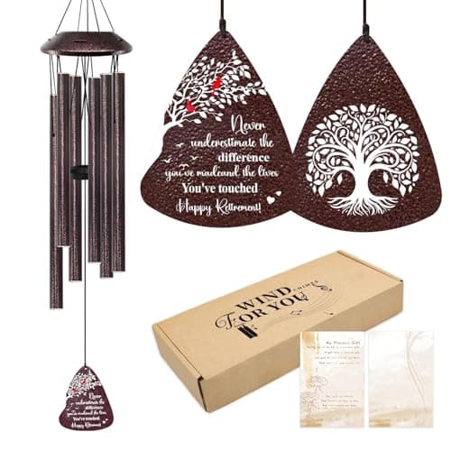 Retirement Gifts for Women/Men - 32" Wind Chimes Happy Retirement Gift for Coworker Colleague Boss Teacher Nurse - Farewell Appreciation Gifts Never Underestimate The Difference You've Made - Image 1
