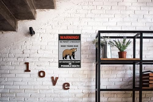 Carastora Vintage Property Protection Sign, 8x12 Inch Metal Tin Warning Sign, Fun Guard Pet Home Wall Decor Outdoor Gate Fence Farmhouse - Thumbnail 4